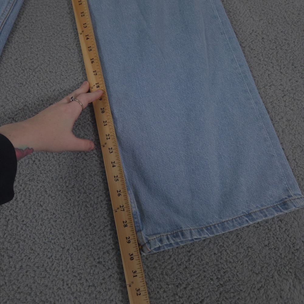 Motel Rocks Jeans Womens 30x32 Blue Wide Leg Parallel Mid Rise Light Wash Denim - Picture 4 of 10